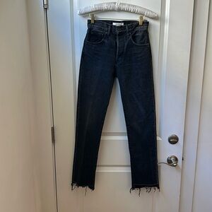 Moussy Vintage black wash highrise stright leg jeans